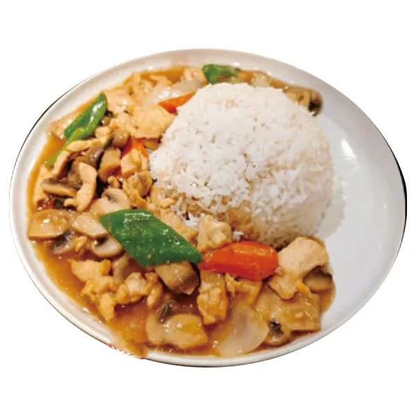 Pollo champiñones con arroz